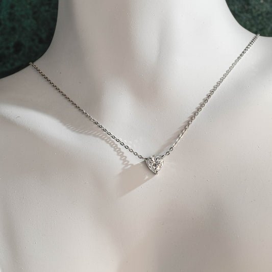 1.0 CT Trillion Moissanite Diamond Solitaire Necklace - farrellouise