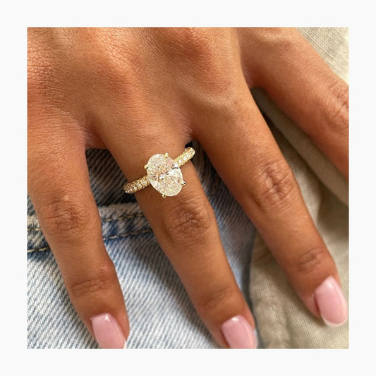 2.50 CT Oval Moissanite Pave Setting Engagement Ring - farrellouise