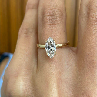 1.01 CT Marquise Moissanite Hidden Halo Engagement Ring - farrellouise