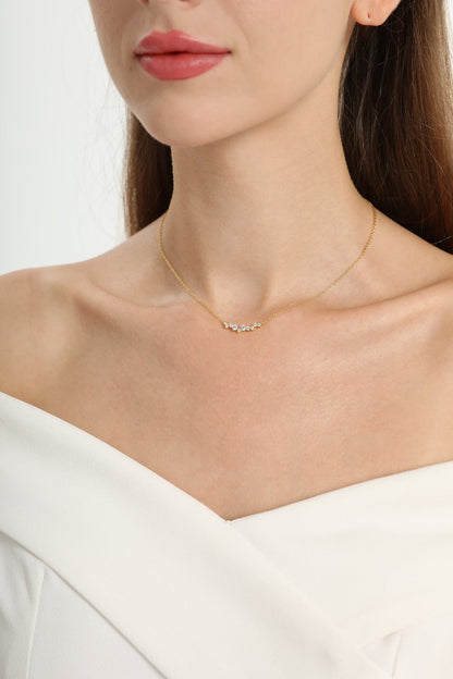 0.50 TCW Round Moissanite Diamond Dainty Necklace - farrellouise