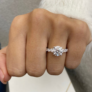 2.0 CT Round Moissanite Pave Setting Engagement Ring - farrellouise