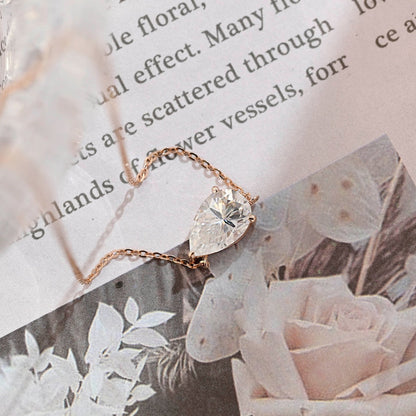 3.0 CT Pear Moissanite Diamond Solitaire Necklace - farrellouise