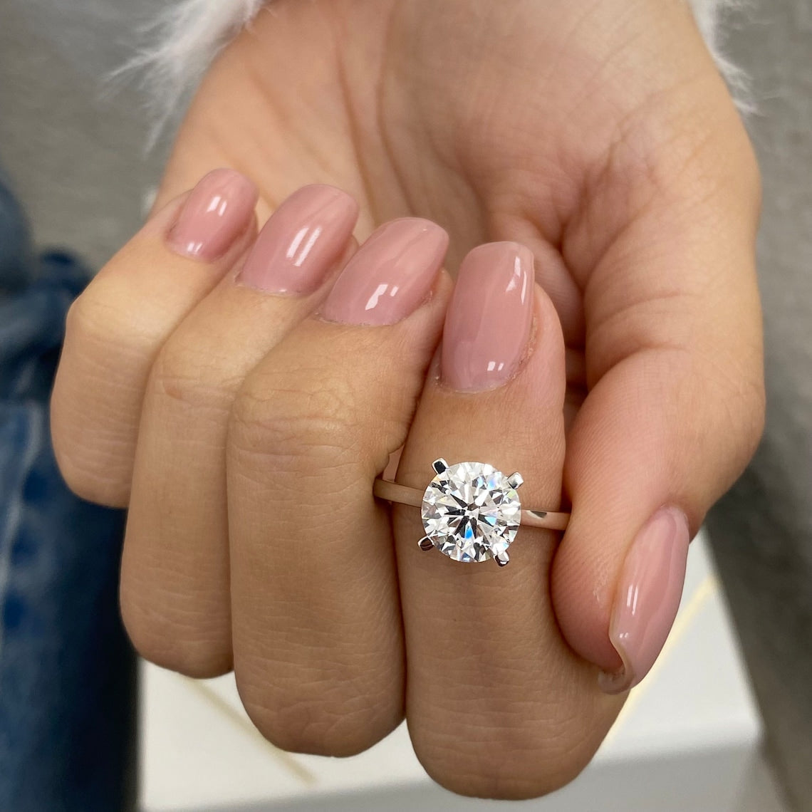 2.0 CT Round Moissanite Solitaire Engagement Ring - farrellouise