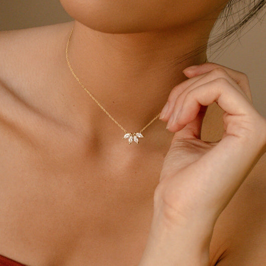 0.20 TCW Marquise Moissanite Minimalsit Necklace - farrellouise