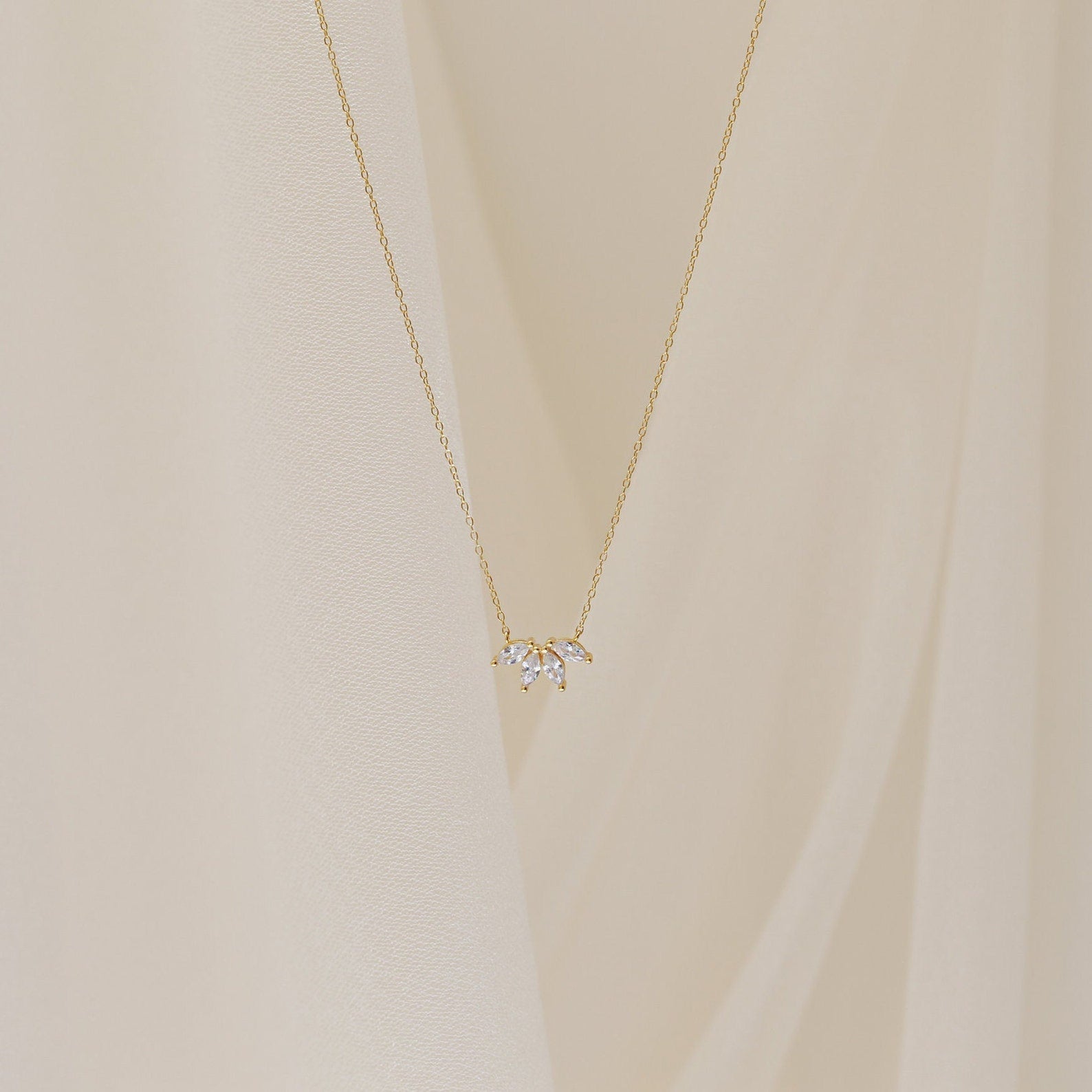 0.20 TCW Marquise Moissanite Minimalsit Necklace - farrellouise