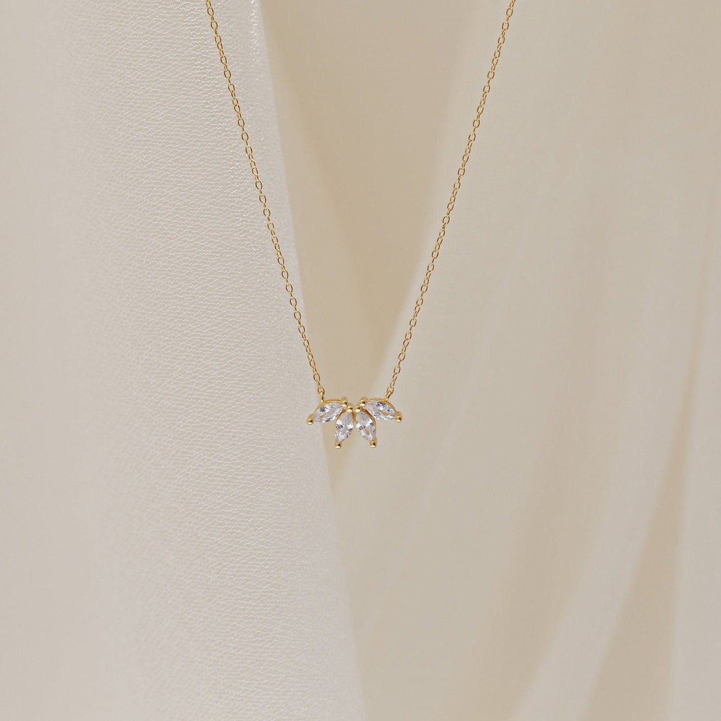 0.20 TCW Marquise Moissanite Minimalsit Necklace - farrellouise