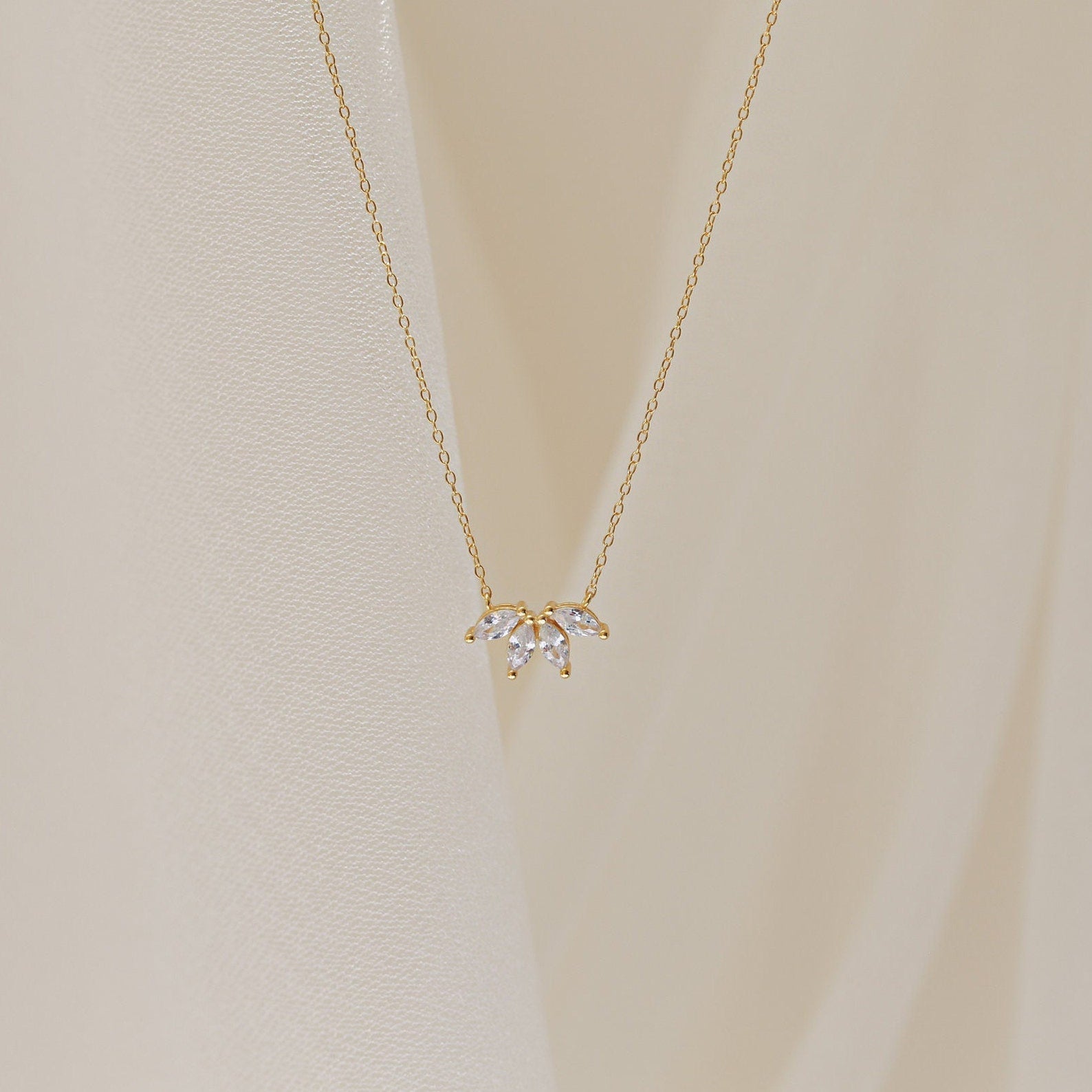 0.20 TCW Marquise Moissanite Minimalsit Necklace - farrellouise