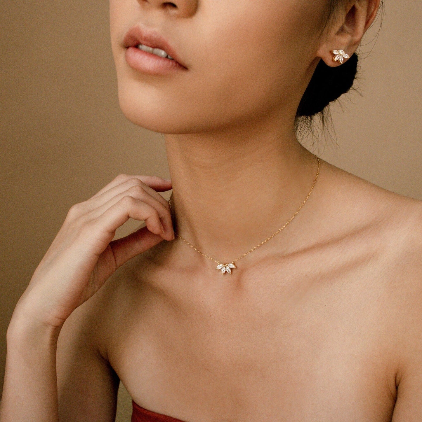 0.20 TCW Marquise Moissanite Minimalsit Necklace - farrellouise