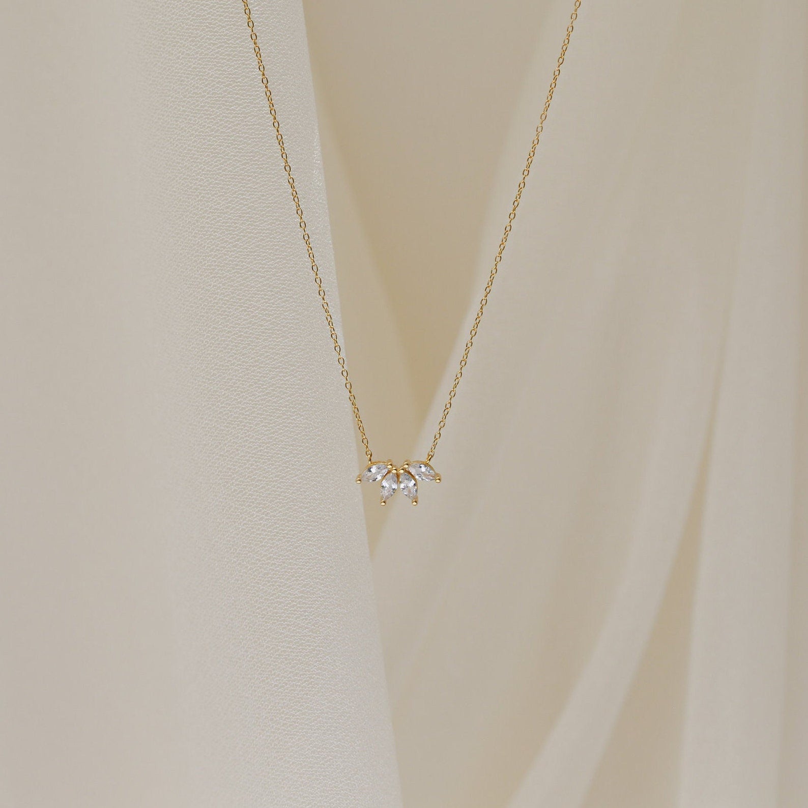 0.20 TCW Marquise Moissanite Minimalsit Necklace - farrellouise