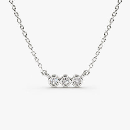 0.10 TCW Round Moissanite Bezel Necklace - farrellouise