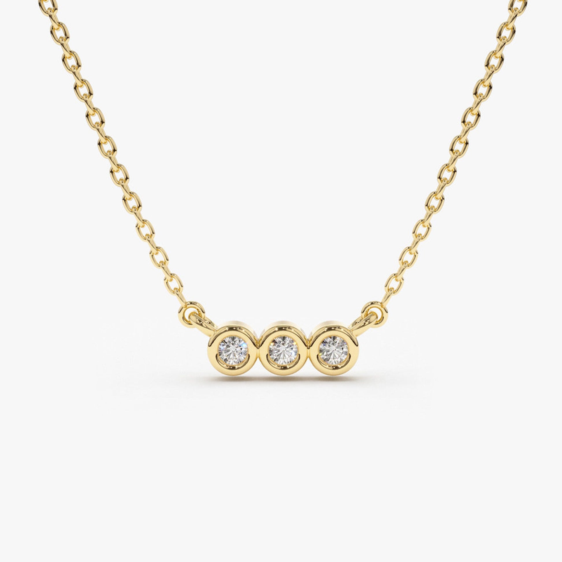 0.10 TCW Round Moissanite Bezel Necklace - farrellouise