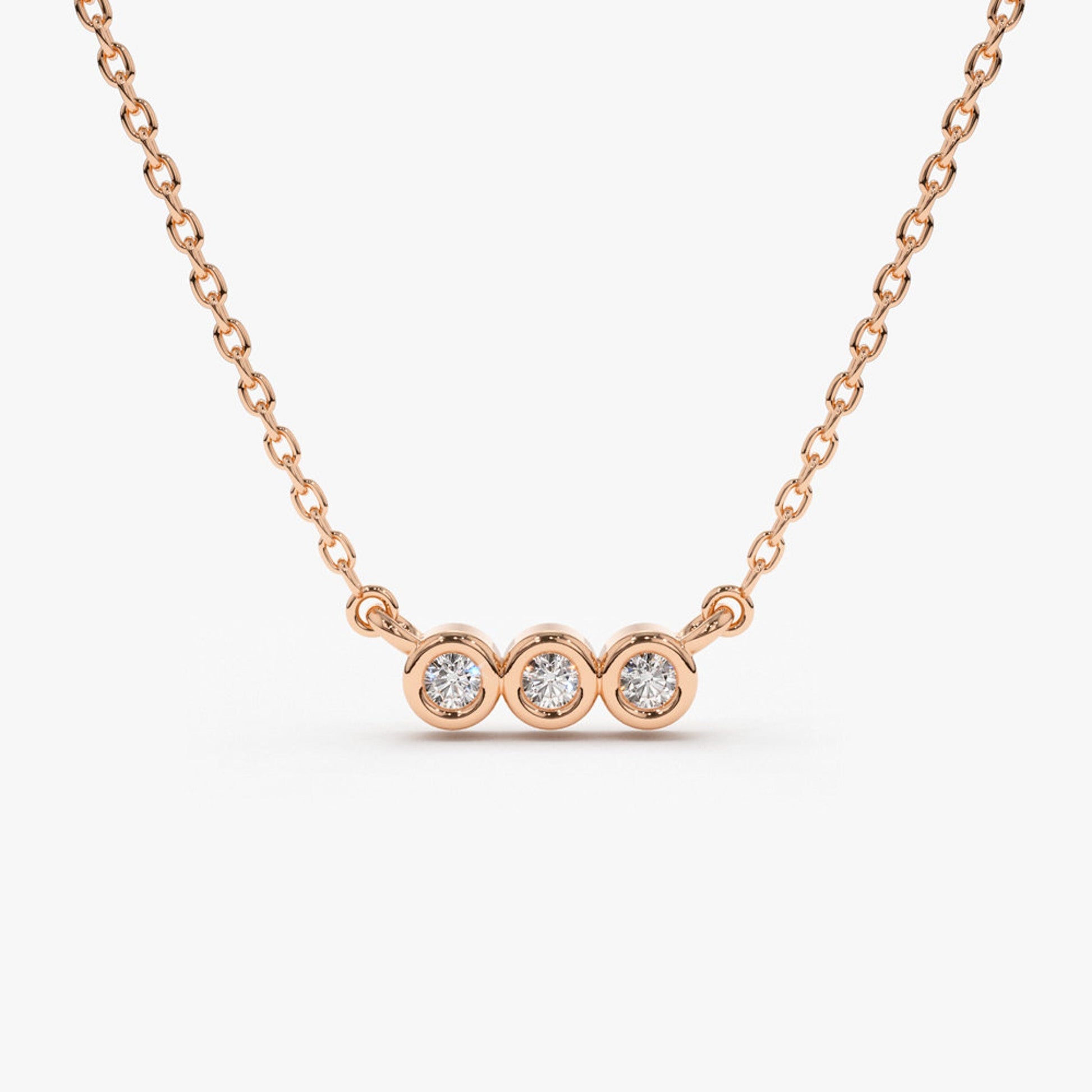 0.10 TCW Round Moissanite Bezel Necklace - farrellouise