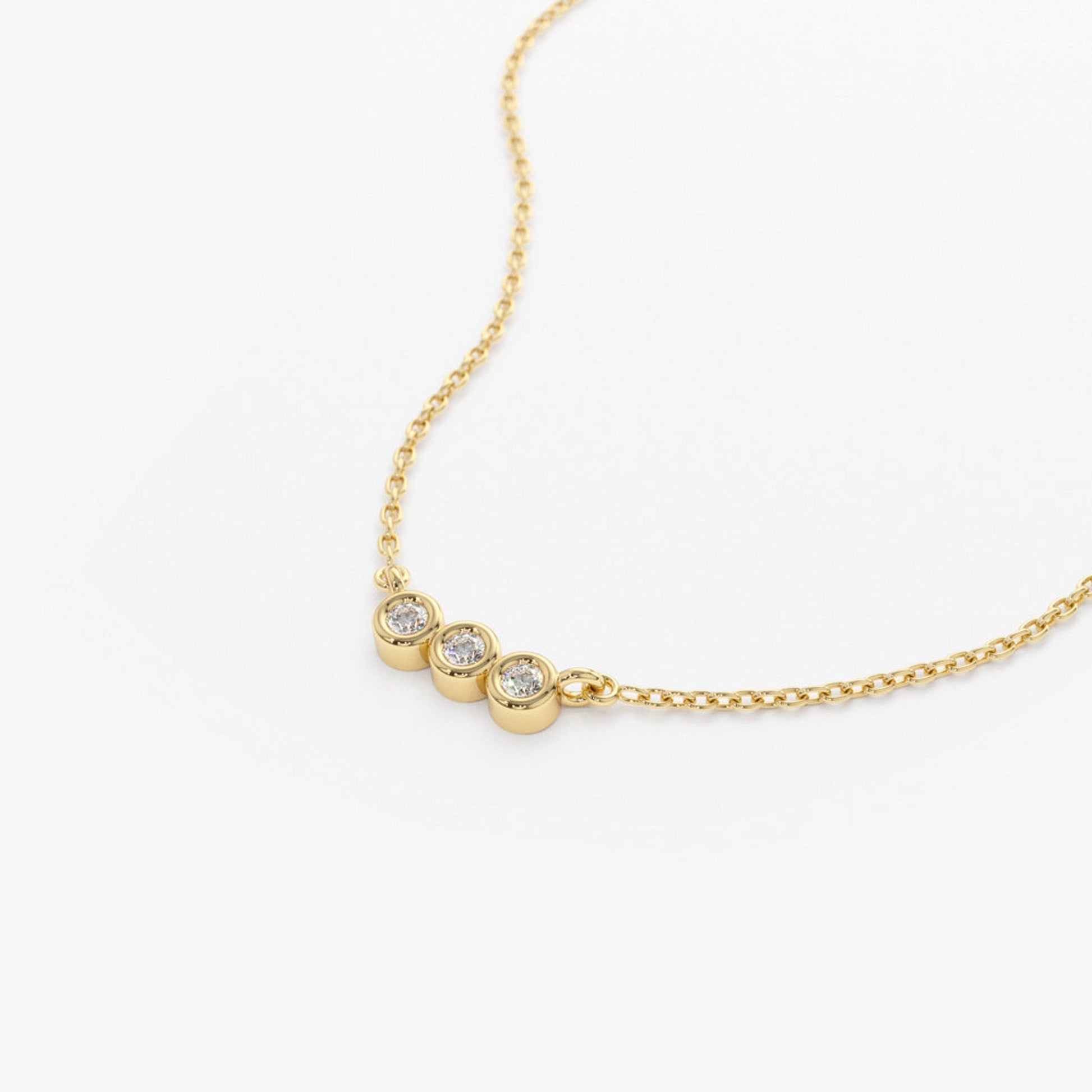 0.10 TCW Round Moissanite Bezel Necklace - farrellouise
