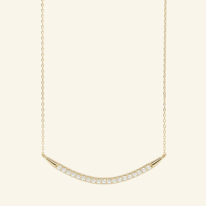 0.18 TCW Round Moissanite Curved Bar Necklace - farrellouise