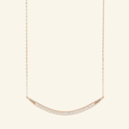 0.18 TCW Round Moissanite Curved Bar Necklace - farrellouise