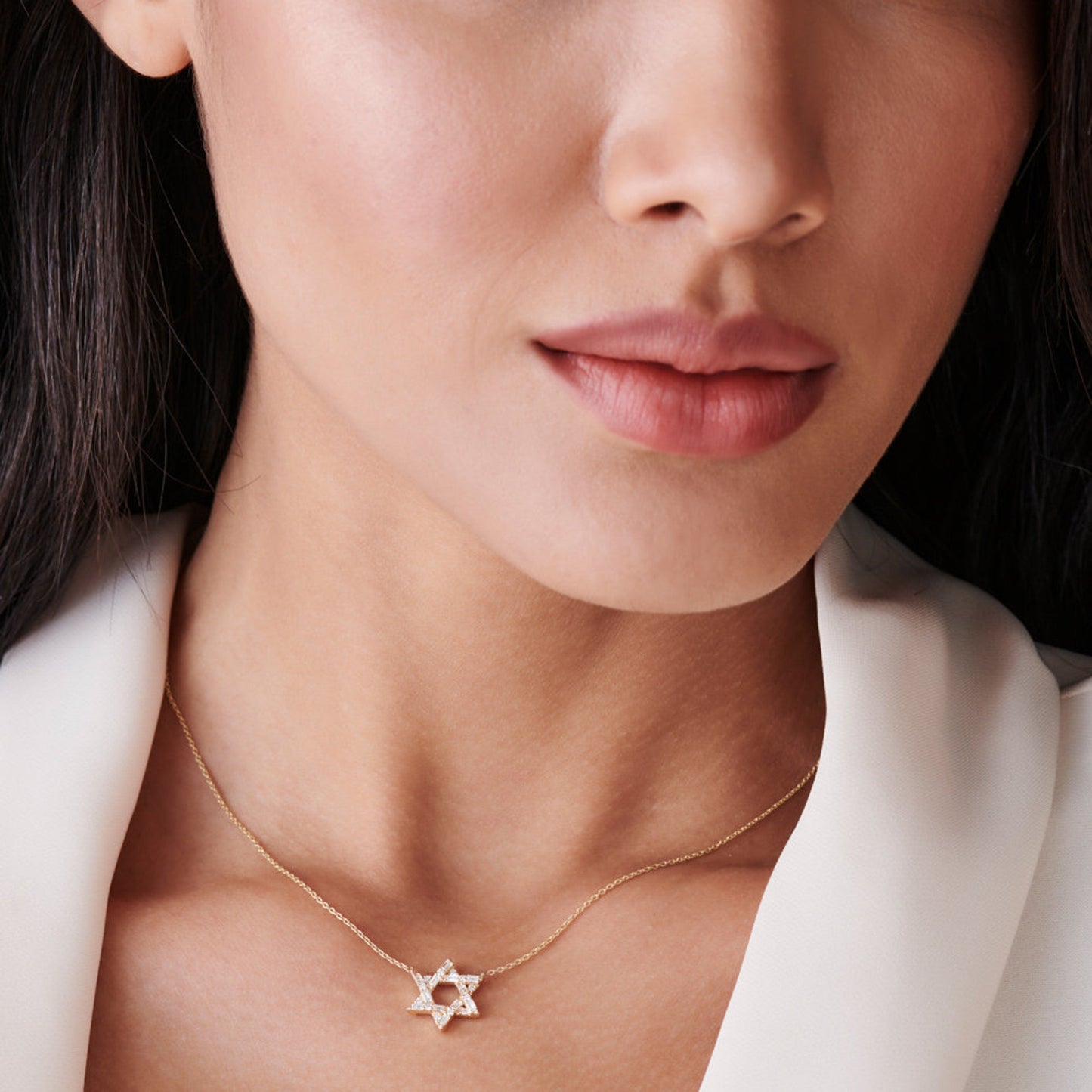 0.34 TCW Round Moissanite Star Necklace - farrellouise