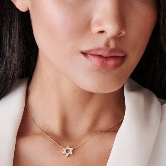 0.34 TCW Round Moissanite Star Necklace - farrellouise