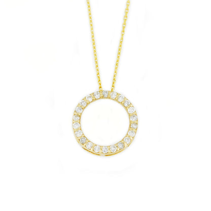 0.13 TCW Round Moissanite Open Circle Necklace for Women - farrellouise