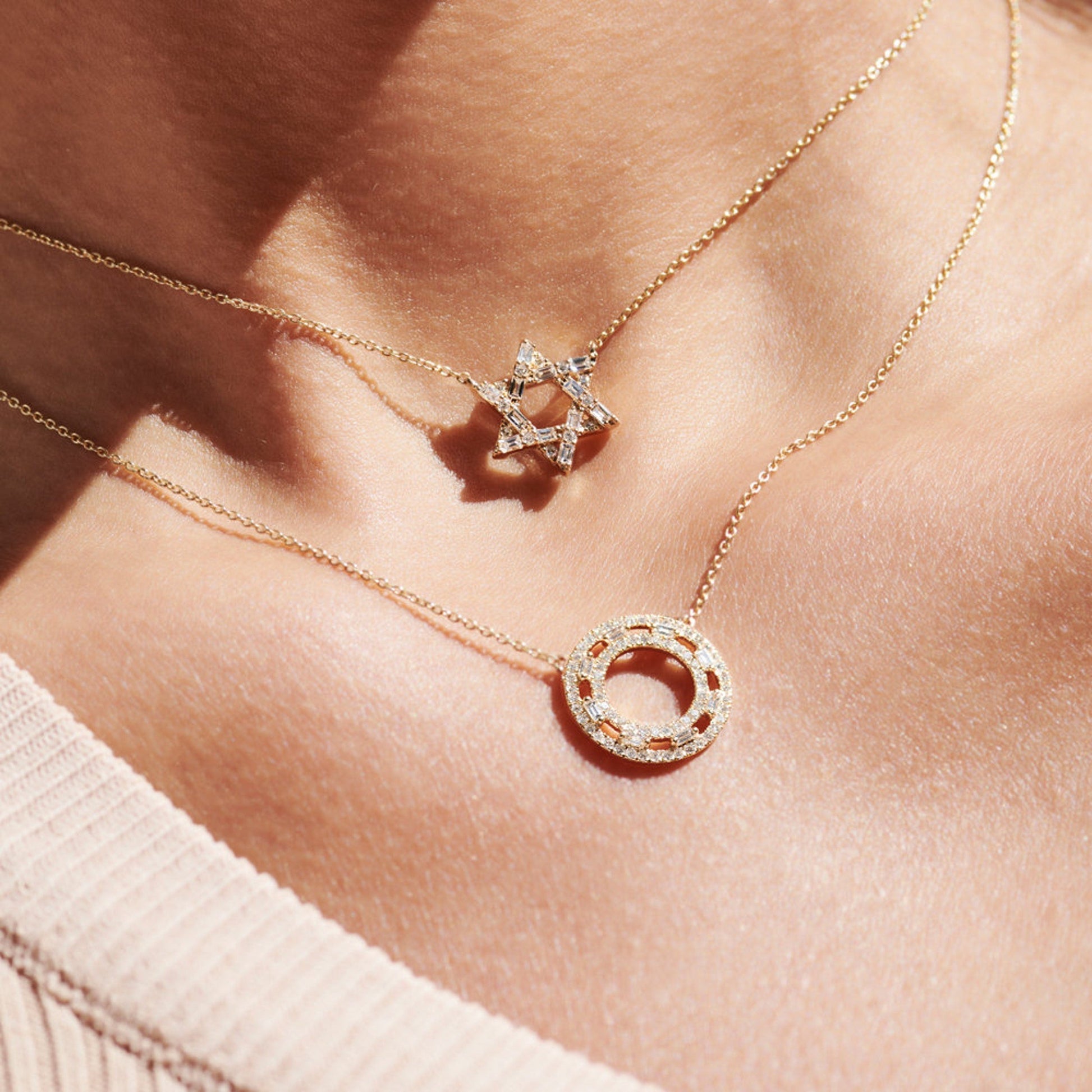 0.34 TCW Round Moissanite Star Necklace - farrellouise
