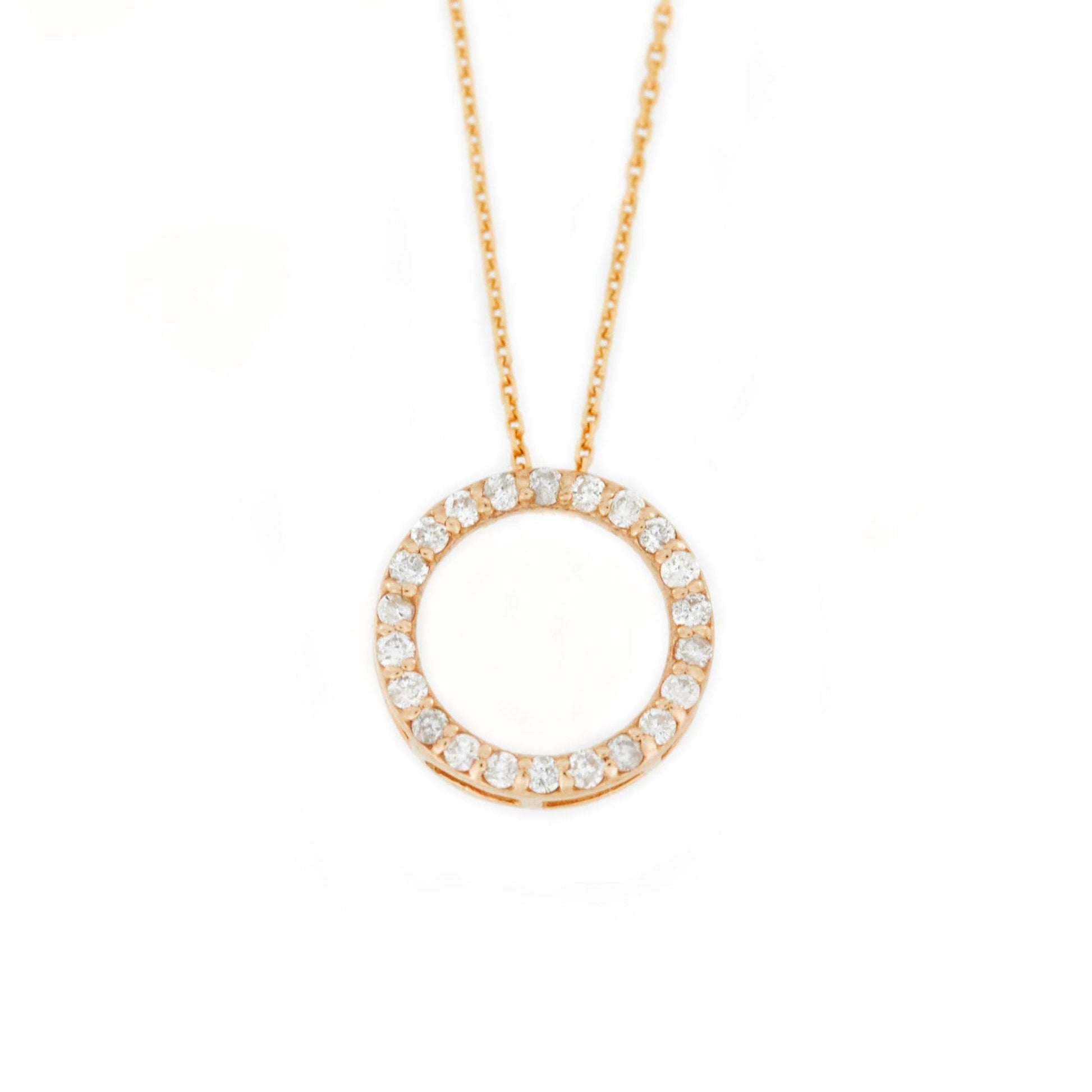 0.13 TCW Round Moissanite Open Circle Necklace for Women - farrellouise