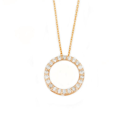 0.13 TCW Round Moissanite Open Circle Necklace for Women - farrellouise