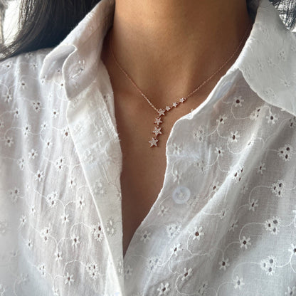 0.10 TCW Round Moissanite Star Lariat Necklace - farrellouise