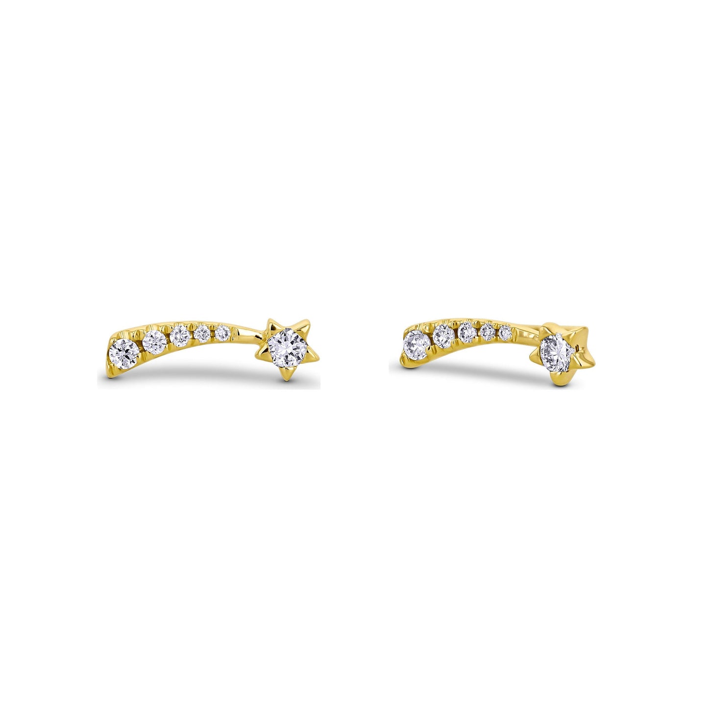0.13 TCW Round Moissanite Diamond Ear Crawlers Earrings - farrellouise