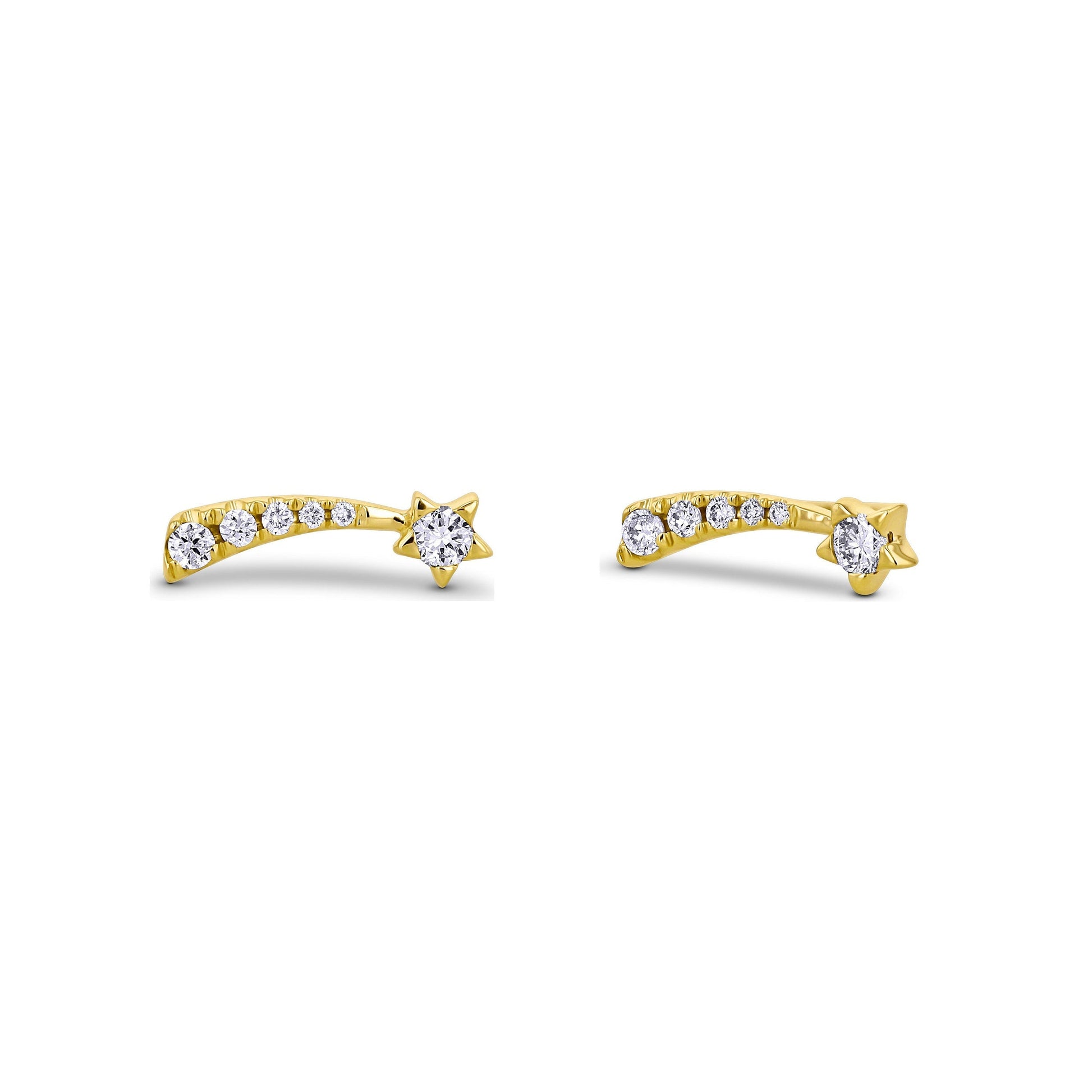 0.13 TCW Round Moissanite Diamond Ear Crawlers Earrings - farrellouise
