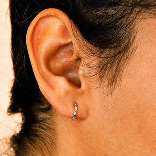 0.22 TCW Baguette Moissanite Diamond Hoop Earrings - farrellouise