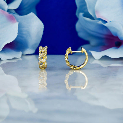 0.24 TCW Round Moissanite Diamond Link Hoop Earrings - farrellouise