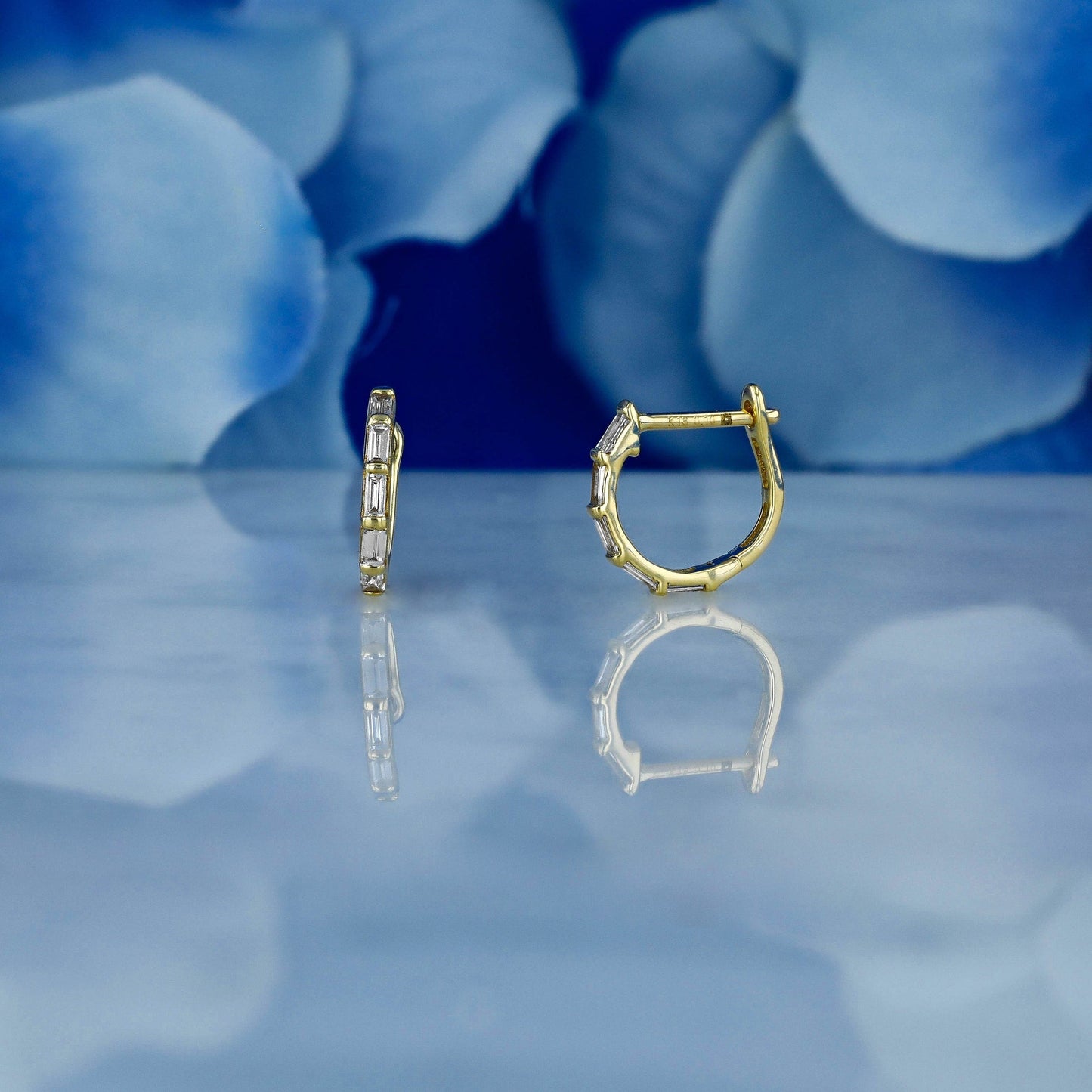 0.22 TCW Baguette Moissanite Diamond Hoop Earrings - farrellouise