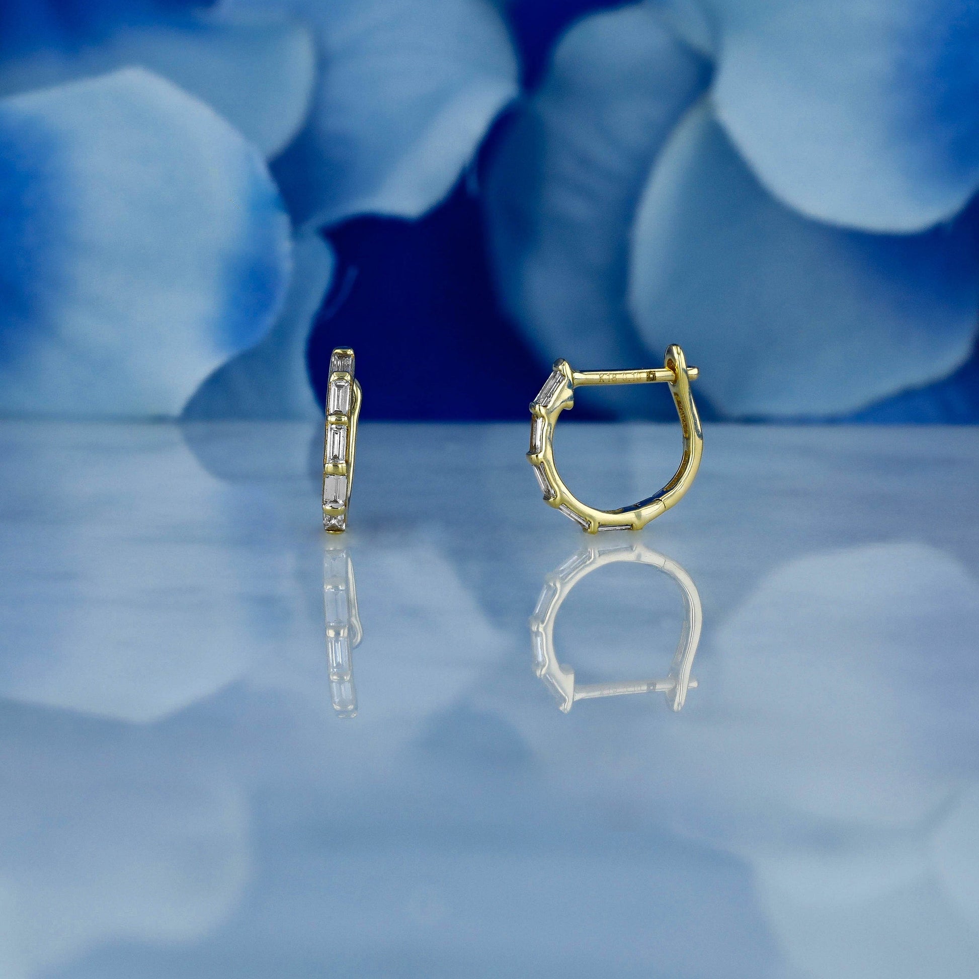 0.22 TCW Baguette Moissanite Diamond Hoop Earrings - farrellouise