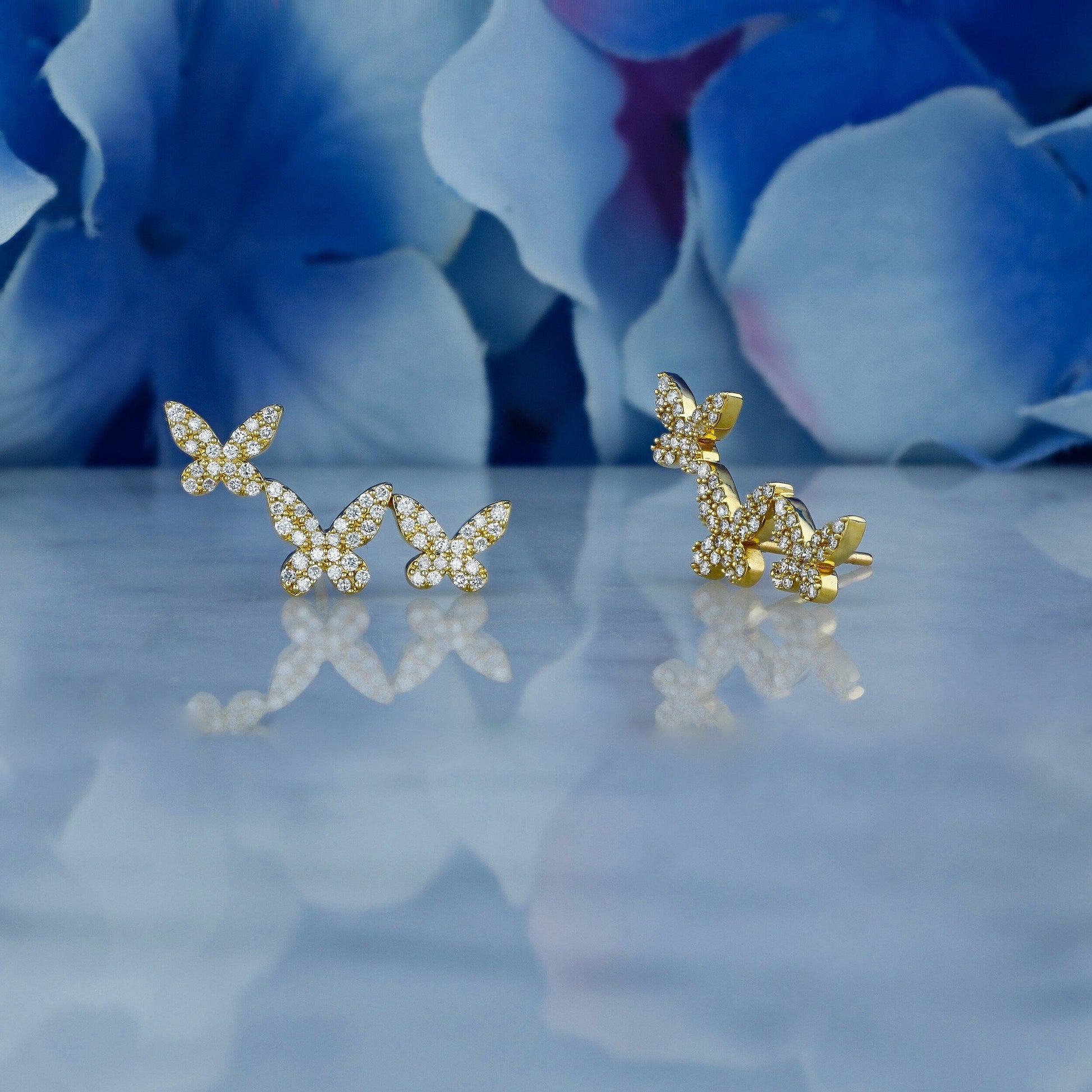 0.56 TCW Round Moissanite Diamond Ear Crawlers Earrings - farrellouise