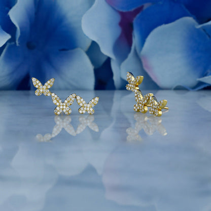0.56 TCW Round Moissanite Diamond Ear Crawlers Earrings - farrellouise