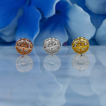 0.83 TCW Round & Baguette Moissanite Diamond Cluster Stud Earrings - farrellouise