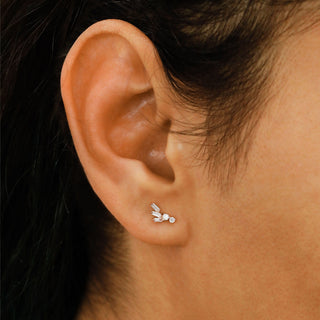0.23 TCW Round & Baguette Moissanite Diamond Cluster Earrings - farrellouise