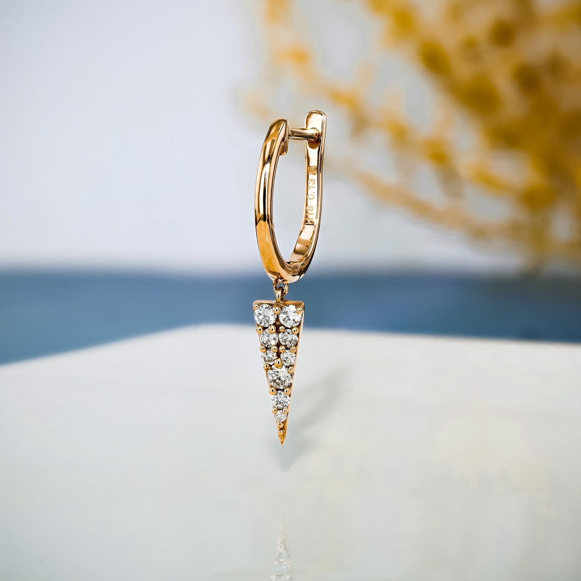 0.25 TCW Round Moissanite Diamond Drop Hoop Earrings - farrellouise