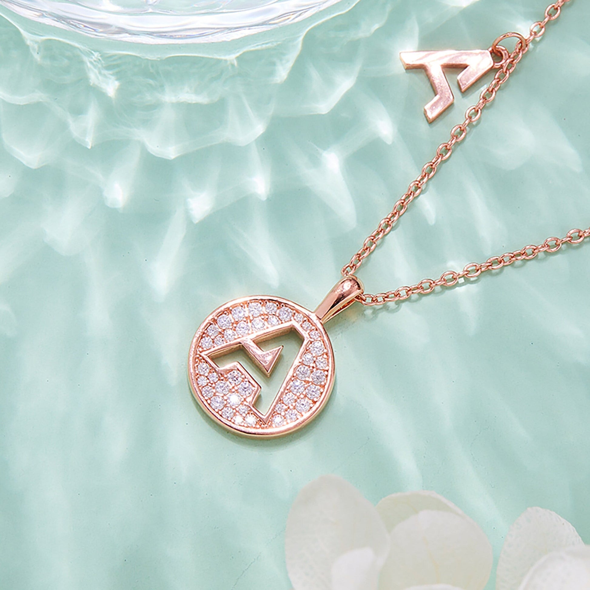 Customized "A" Letter Moissanite Diamond Necklace - farrellouise