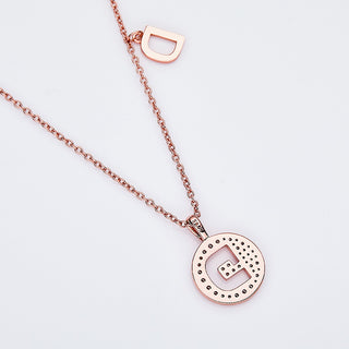 Customized "D" Letter Moissanite Diamond Necklace - farrellouise