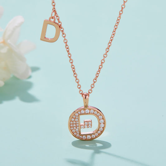 Customized "D" Letter Moissanite Diamond Necklace - farrellouise