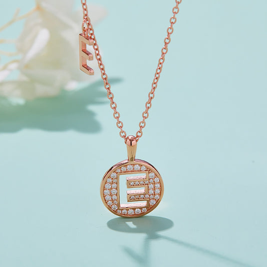 Customized "E" Letter Moissanite Diamond Necklace - farrellouise