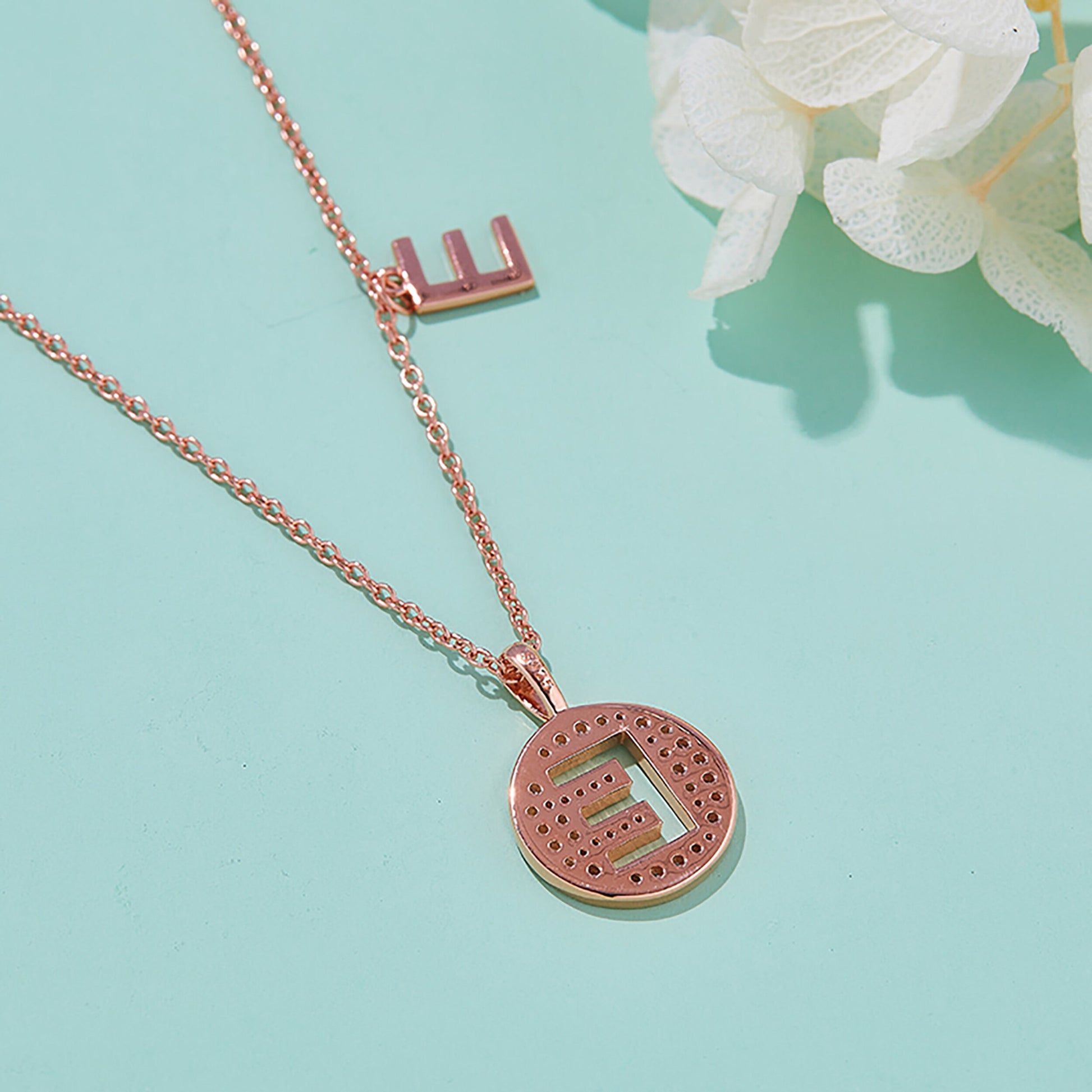 Customized "E" Letter Moissanite Diamond Necklace - farrellouise