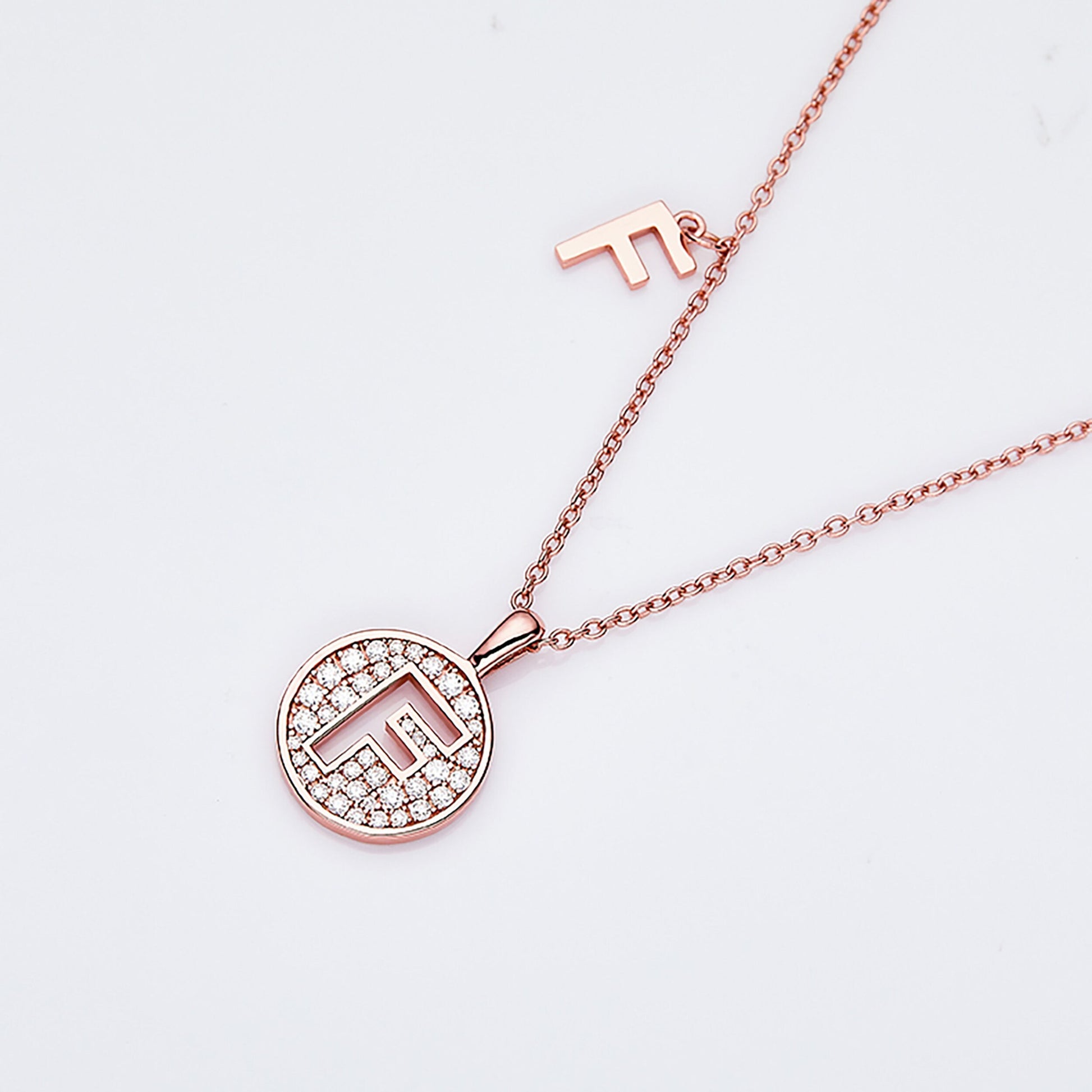 Customized "F" Letter Moissanite Diamond Necklace - farrellouise