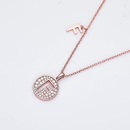 Customized "F" Letter Moissanite Diamond Necklace - farrellouise