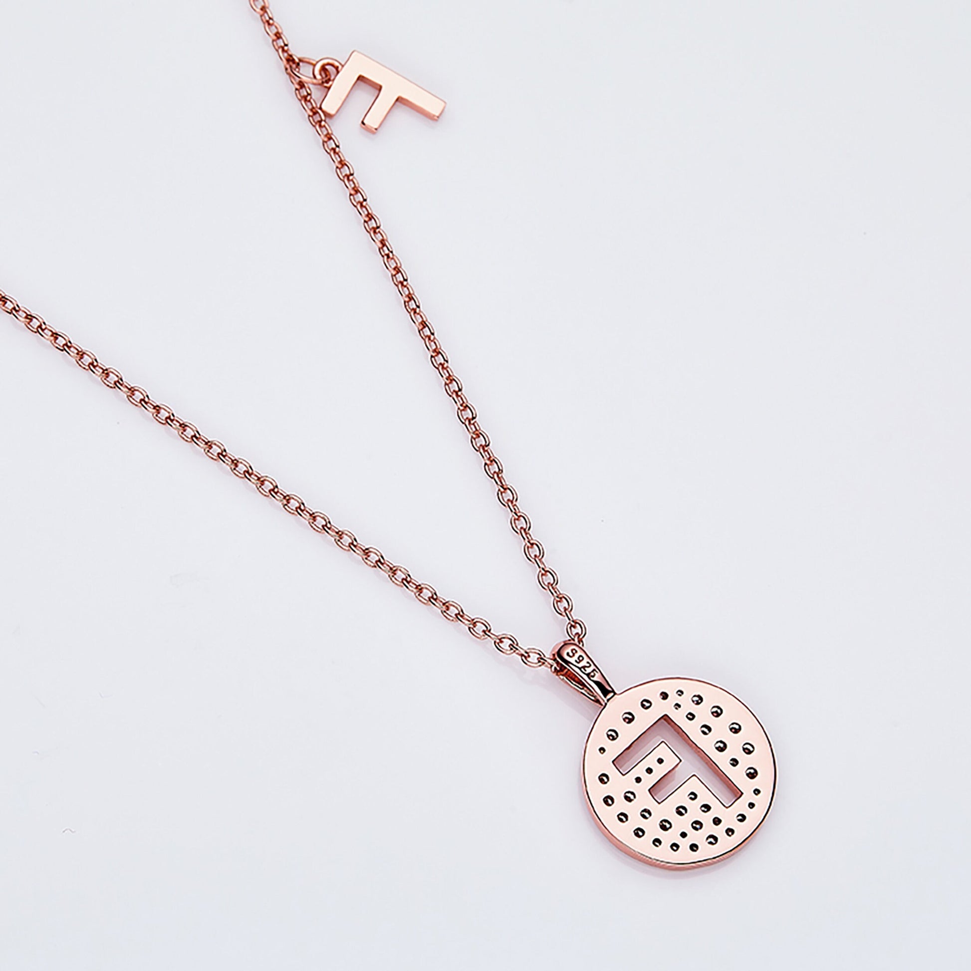 Customized "F" Letter Moissanite Diamond Necklace - farrellouise