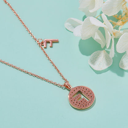 Customized "F" Letter Moissanite Diamond Necklace - farrellouise