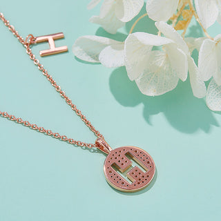 Customized "H" Letter Moissanite Diamond Necklace - farrellouise