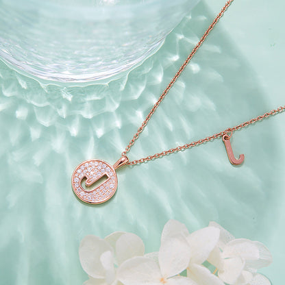 Customized "J" Letter Moissanite Diamond Necklace - farrellouise