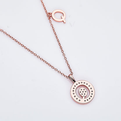 Customized "Q" Letter Moissanite Diamond Necklace - farrellouise