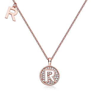 Customized "R" Letter Moissanite Diamond Necklace - farrellouise
